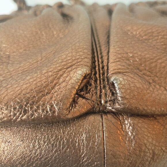 B MAKOWSKY Authentic Leather Metallic Coper/Bronze Braided Straps Shoulder Bag - Picture 14 of 15